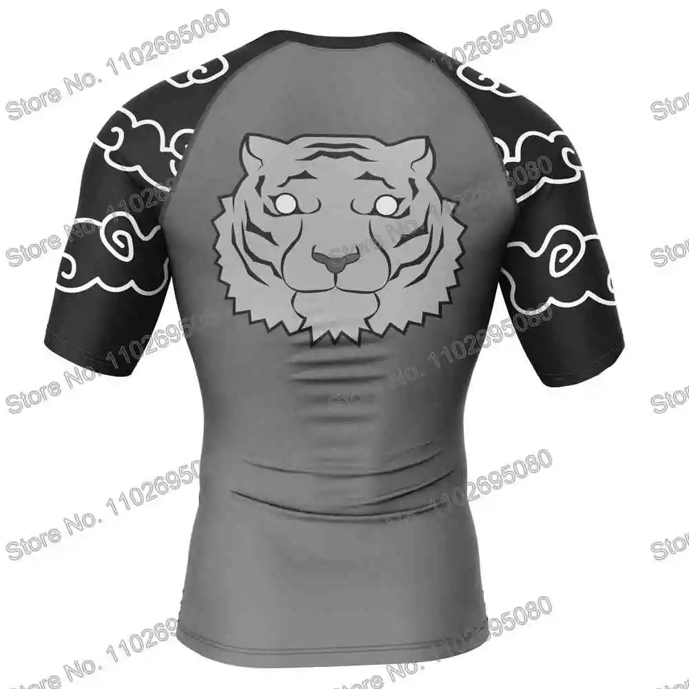 Jin Mori Surf Clothing BJJ MMA Men Rash Guard Short Sleeve Diving T-Shirt Tight Swimwear Summer Beach Floatsuit Women GYM Tops