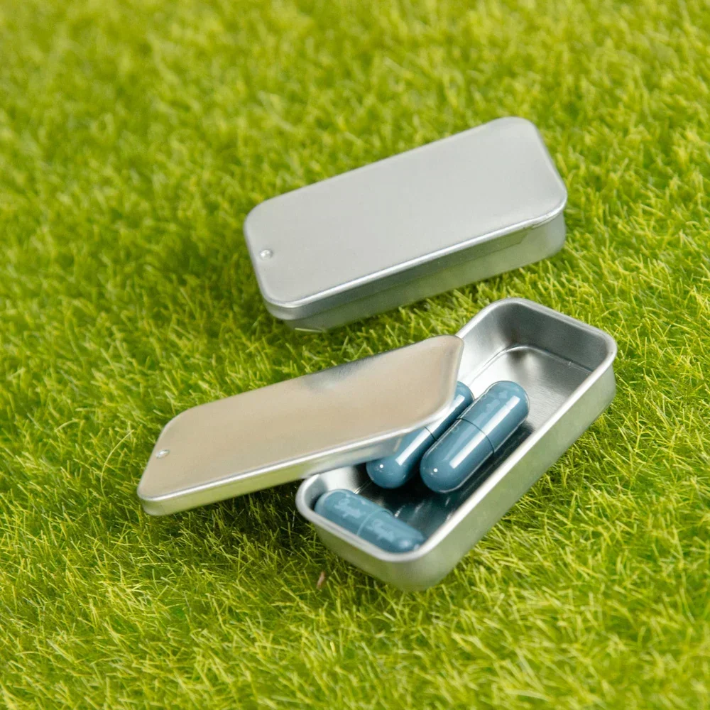 3Pcs 50*25*10mm 미니 철 상자 슬라이드 커버 보관 상자 웨딩 쥬얼리 알약 케이스 휴대용 주석 상자 컨테이너 홈 스토리지