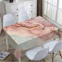 Nappe en marbre abstrait à vagues roses dorées, couverture de table à motif d'art moderne de qualité supérieure pour une cuisine élégante, un dîner à la maison 4