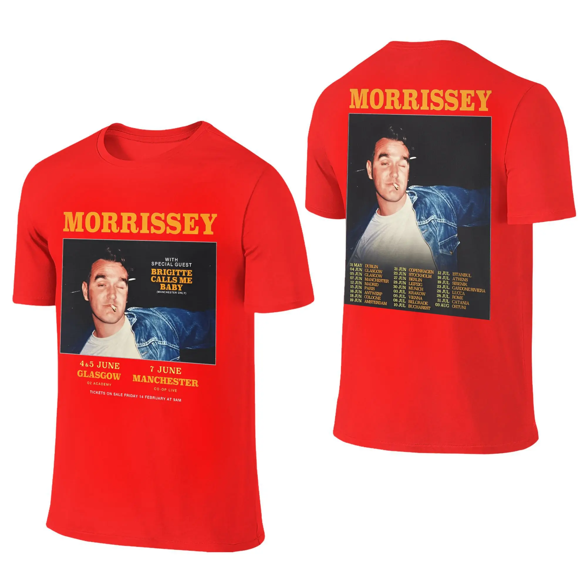 Morrissey T Shirt 2025 Tour Hip Hop T-Shirts Short Sleeves
