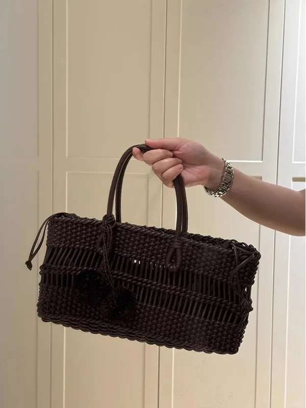 New Summer Bohemian Rattan Straw Bag Ladies Vegetable Basket Woven Bag Retro Women Totes Bag Casual Travel Beach Clutch Bags Sac