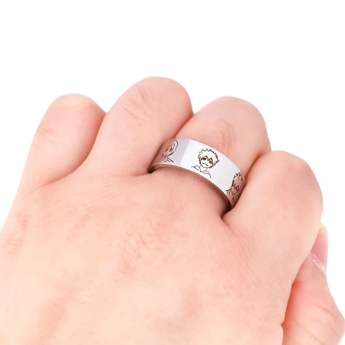 Haikyuu!! Anime anelli in acciaio inossidabile animazione in stile