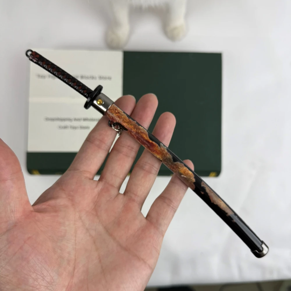 Elden Rivers of Blood Sword Replica Ring 23cm/9.05in Zinc Alloy Model With Spring Release Scabbard Rust-Proof Ideal For Fans