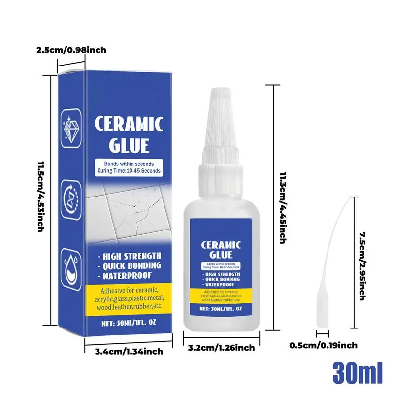 Ceramic Repair Glue Waterproof 30ml Glass Glue Ceramic Glue Pottery Glue Crafts Strong Adhesive Clear Glue for Pottery Porcelain