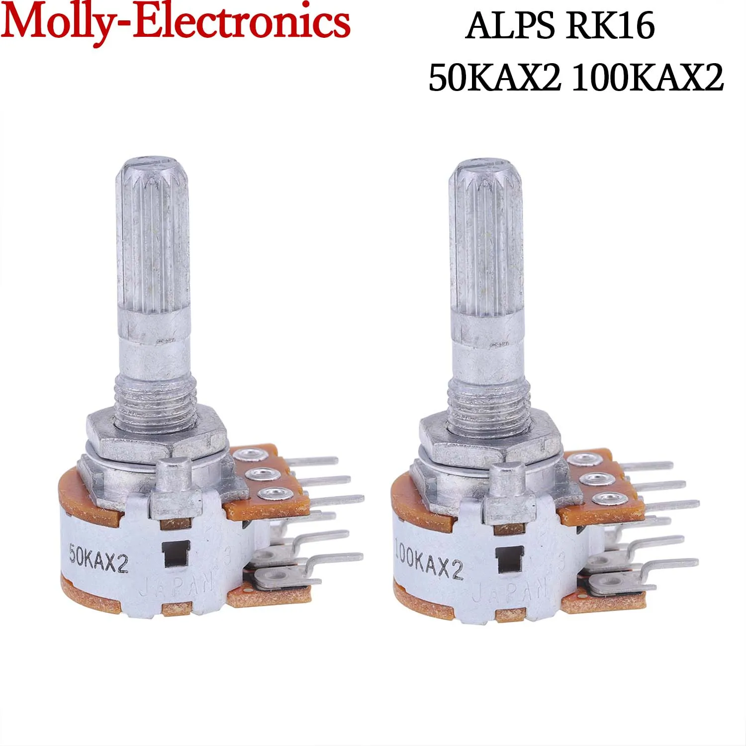 1PC ALPS Volume Potentiometer RK16 100KA 50KA ±20% 6mm Knurled Shaft Attenuator Stereo For CD DAC Hifi Audio Amplifier solupeak as1 audio signal switcher 4 input 1 out or 1 in 4 out hifi stereo rca switch splitter selector box for amplifier
