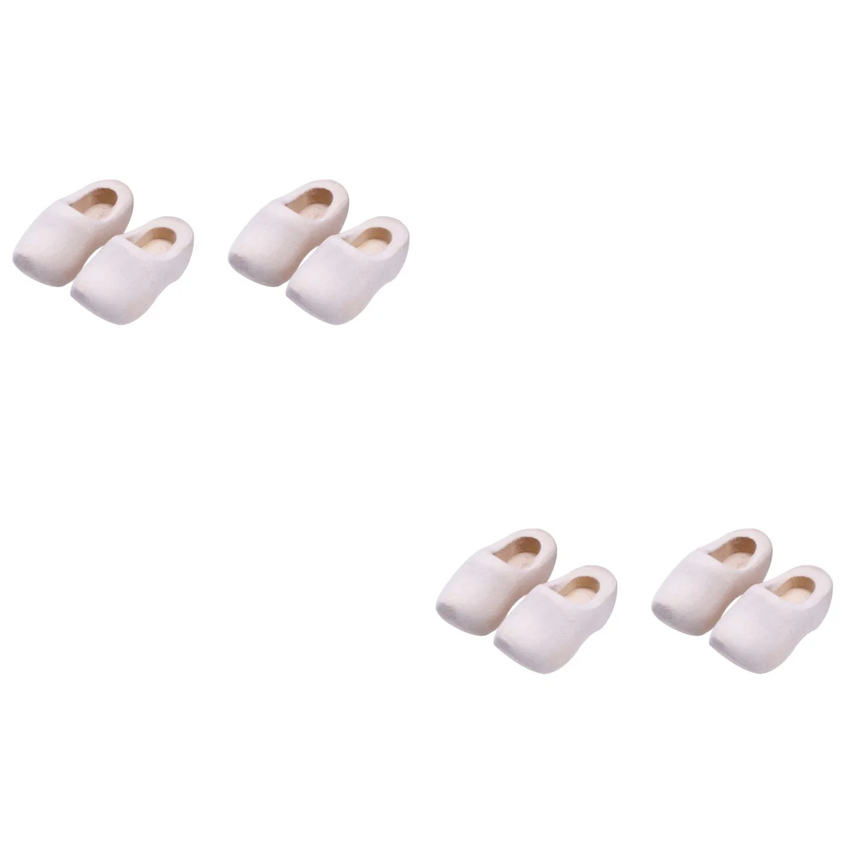 

8 Pcs Mini Dutch Wooden Shoes Miniature Decor House Layout Decorative Klompen Simple Heels Craft Decoration Model