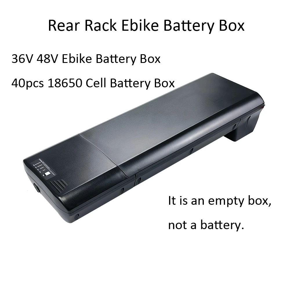 Ecobike Frame Ebike Battery Case 36v 48v Rear Rack Empty Battery Box