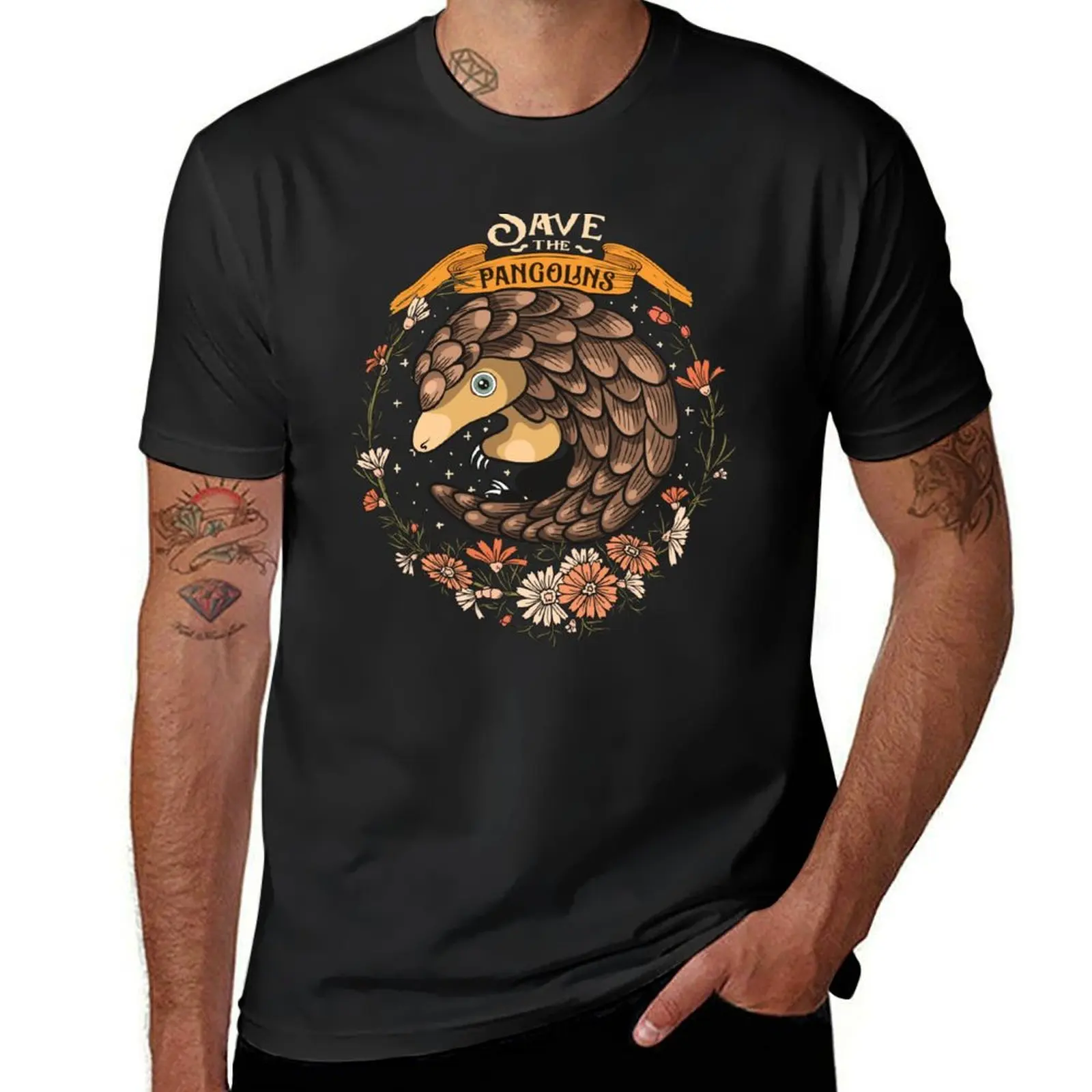 

Adorable Save The Pangolins T-Shirt kawaii clothes boys whites mens graphic t-shirts hip hop