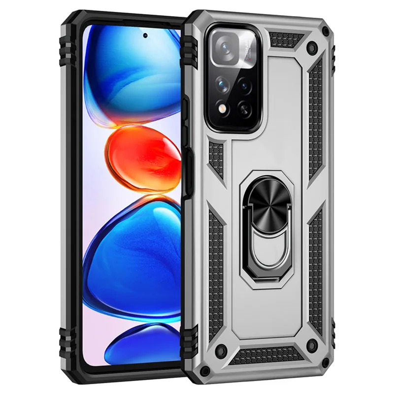 Stoßfestes Rüstungsgehäuse für Xiaomi Redmi Note 11 11S 11T 10 Pro 10T Mi 12 12X POCO X3 GT 10C M4 X4 5G F3 Holde Metallring_voghion.com