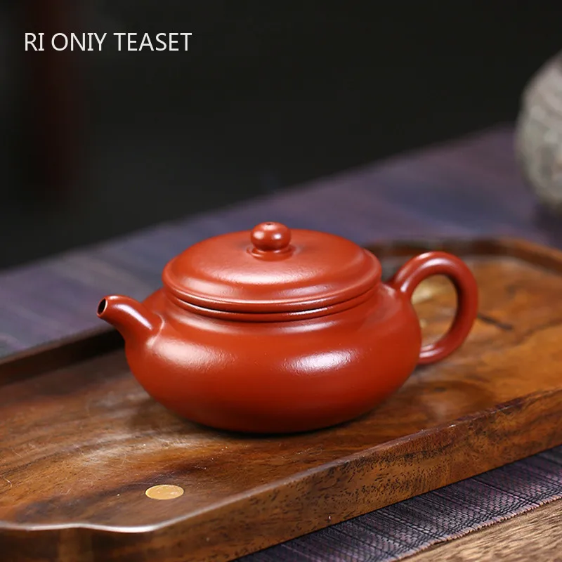 

150ml Yixing Authentic Purple Clay Teapots Handmade Large Caliber Tea Pot Raw Ore Dahongpao Zhu Mud Kettle Chinese Zisha Tea Set