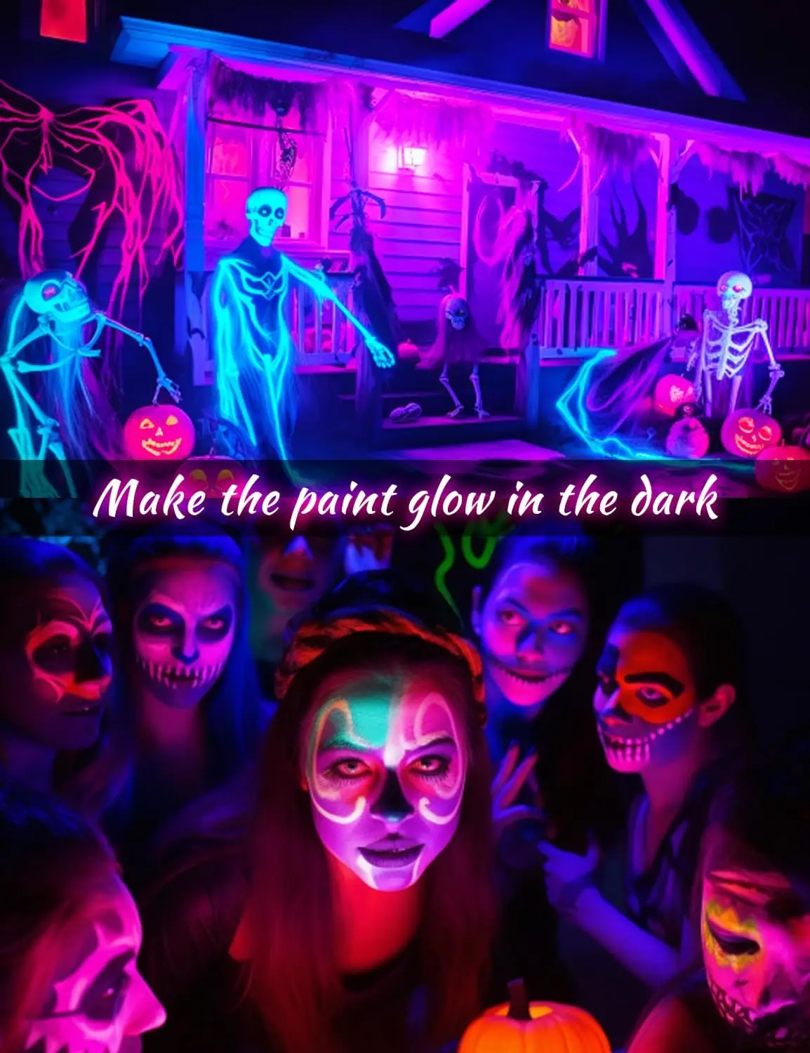 Black Light Bulbs E27 E26 Halloween 10W A19 UV Blacklight UVA Level 395nm Wavelength Glow in The Dark LED UV Black Light Bulbs For Body Art Paint