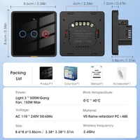 No Neutral Wire Tuya Smart WiFi RF433 Fan Ceiling Light Switch Timer Wall Glass Touch Switch Backlight Timing Control Voice - Image 6