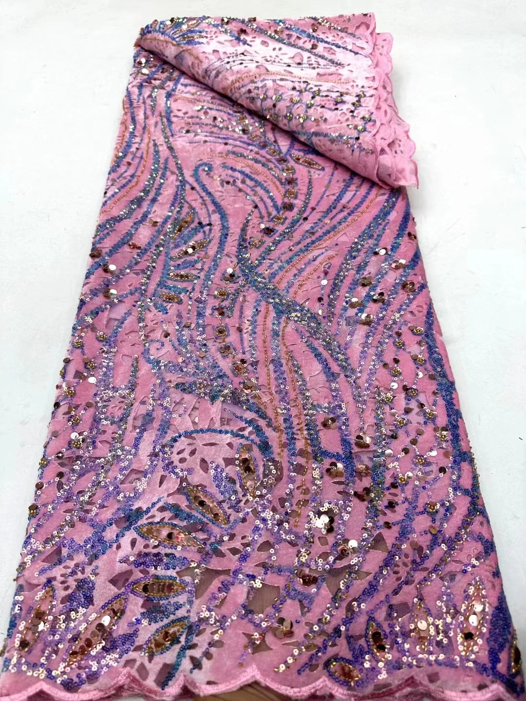 

Новейшая африканская кружевная ткань с бусинами, ткань вышитое кружево в нигерийском стиле, высококачественные блестки, французская Тюлевая кружевная ткань TC