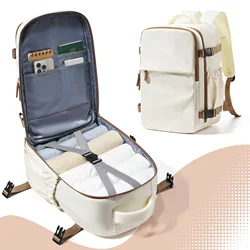 Versatile Waterproof Travel Backpack for Laptop and Essentials (Beige Brown)