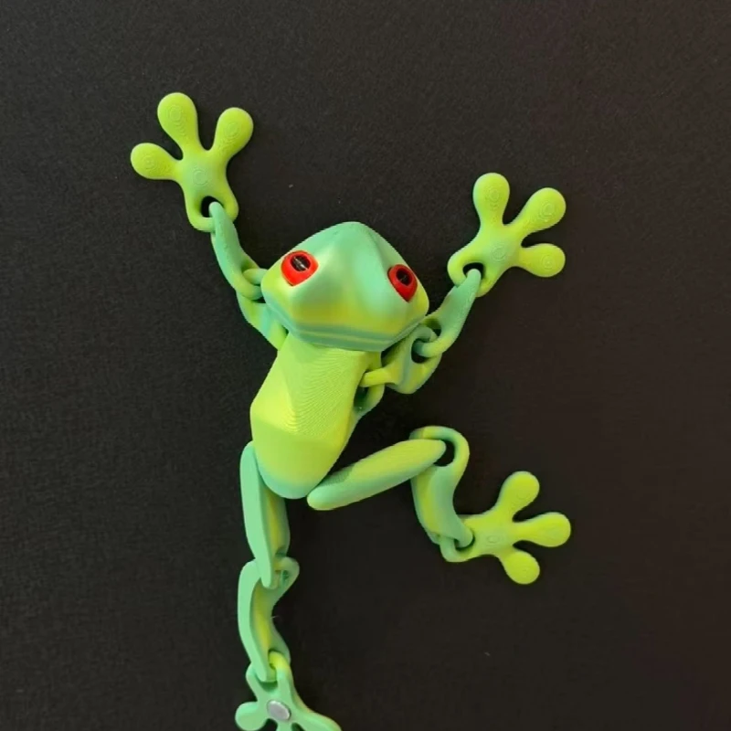 1/3/5 Pcs 12cm Long Unique Newest Toys High-Tech 3D-Printed Magnetic Flexible Frog with Magnet Joints Movable Fridge Ornament