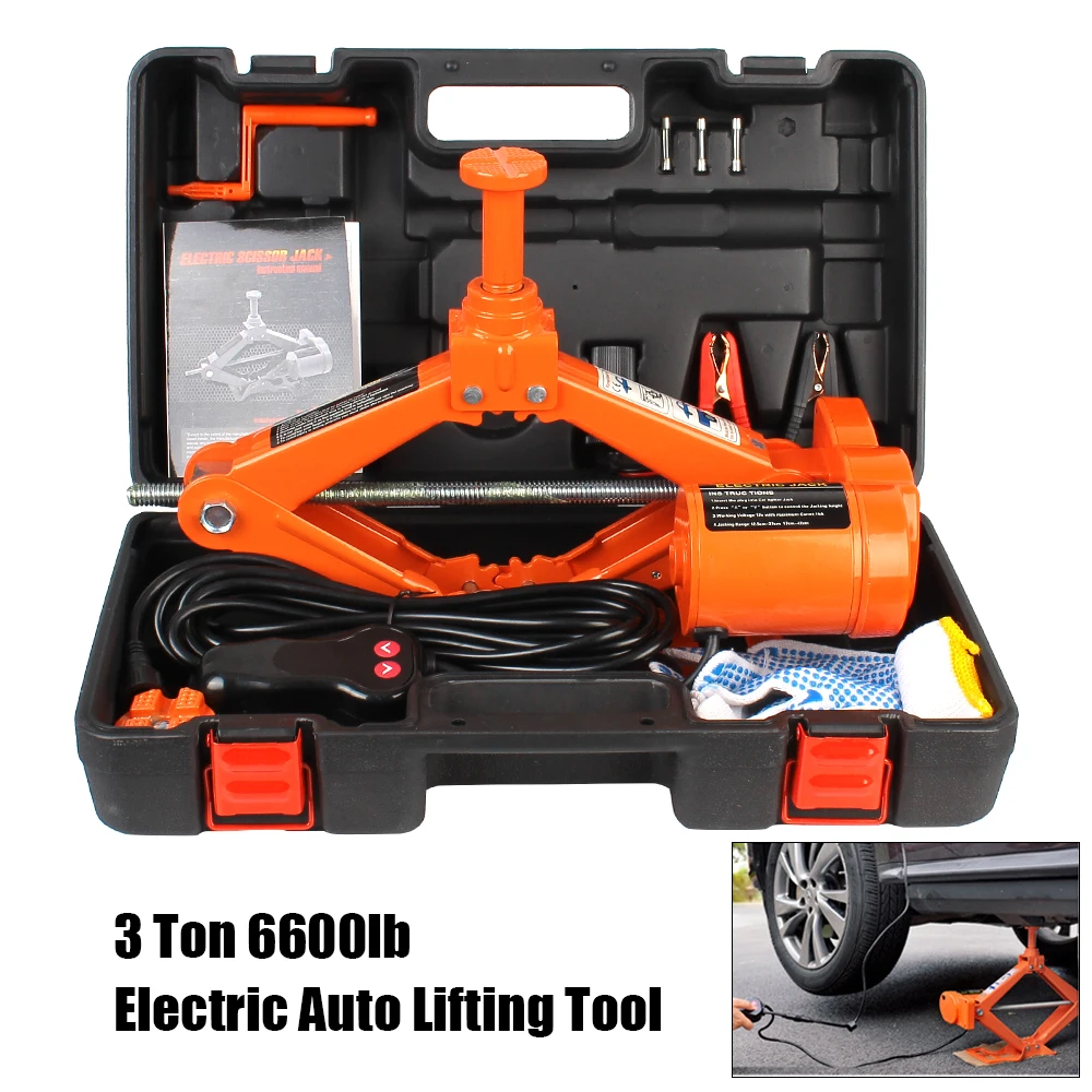 Scissor Jack, 3 Ton, Thickened Car Jack, Saving Effort Jack, Ratchet Design, Universal Car Emergency Kit for Passenger Cars, SUVs, MPV