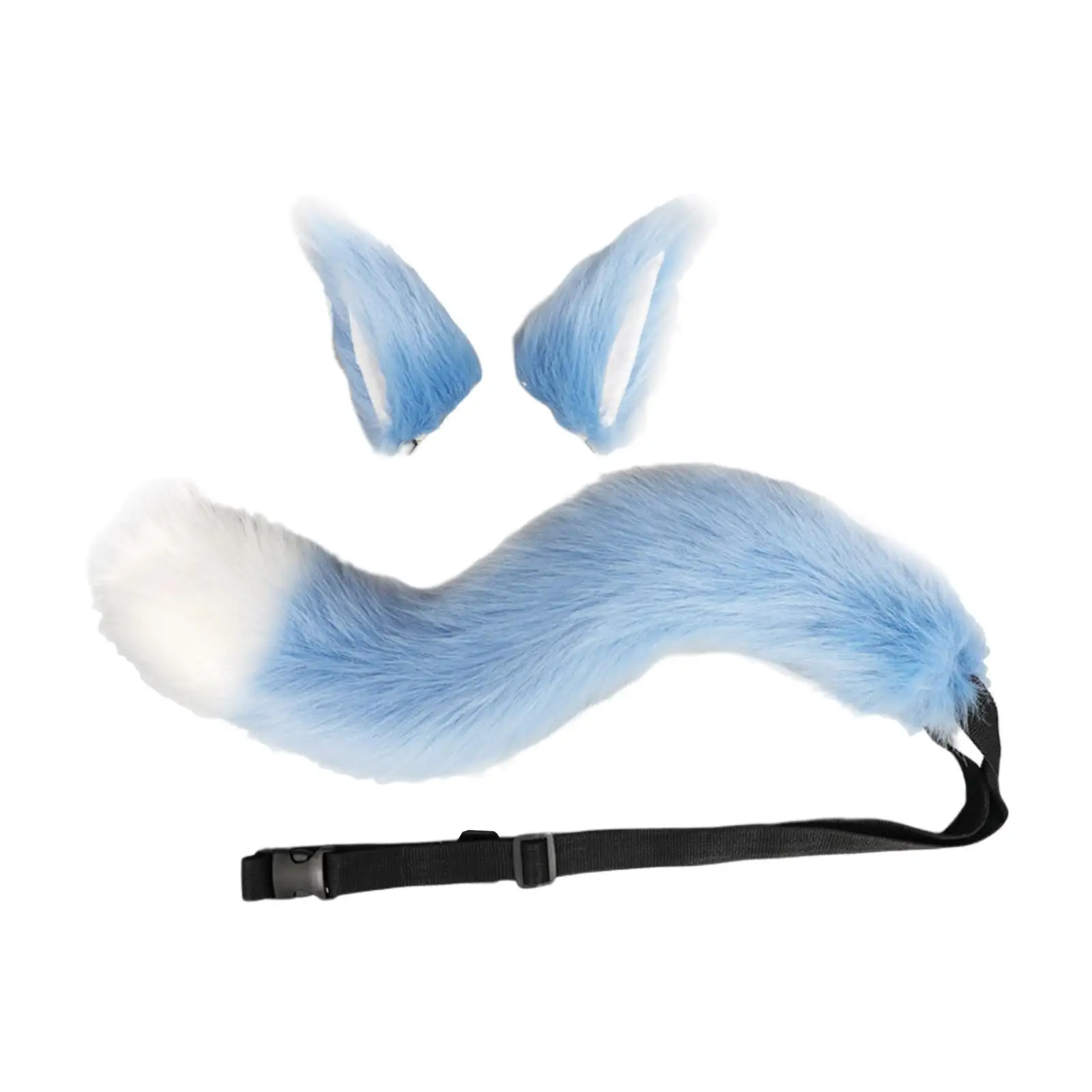 Fox Ears and Tail Set Cosplay Props Cat Ear Hair Clip for Unisex Kids for Costume Accessories