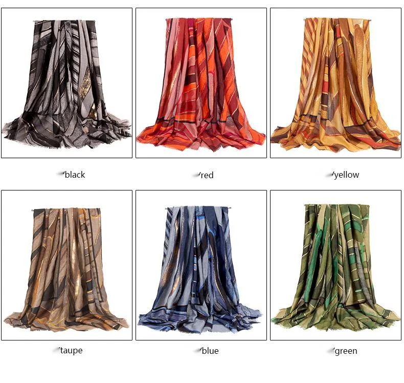 Cachecol com estampa de estampagem xale e faixa de cabelo_voghion.com