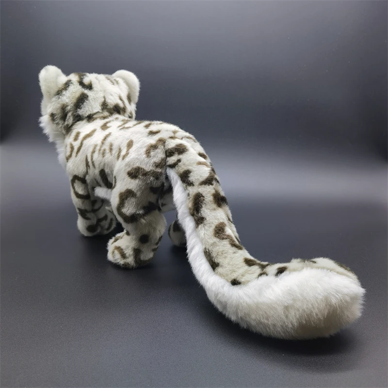 Snow Leopard Plush Toy High Fidelity Cute Snow Panther Plushie Lifelike Animals Simulation Stuffed Doll Kawai Toy Gifts For Kids 4