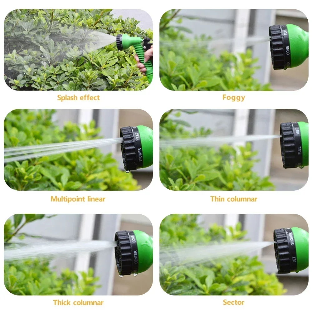 Expandable Magic Hose Garden Water Hose 7 Patterns Water Gun Foam Pot flexible reels Car Wash Gun Sprayer
