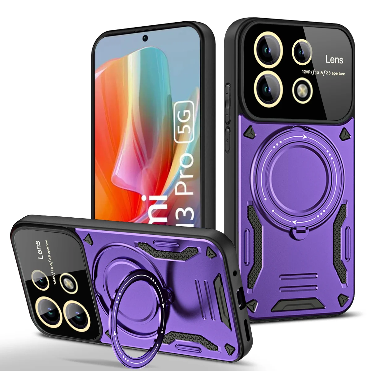 Magnetic Magsafe Wireless Charging Case with Ring Holder