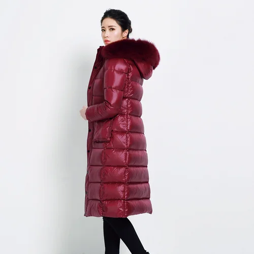 

Coat 2023 Woman Winter Jackets Women’s X-long Down Jacket Female Big Fur Collar 600g White Duck Down Clothes Warm Coats