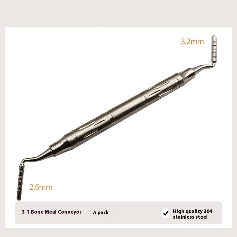 Implant bone meal filler conveyor compaction extrusion tool bone spoon grinding collection scraper