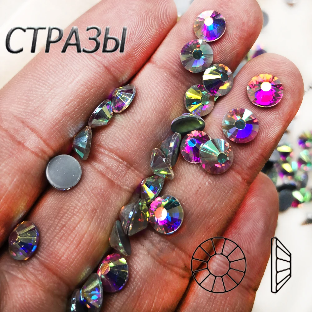 Hot Fix Rhinestones Hotfix Crystal AB Rhinestones DIY Iron On Jewelry Making Glass Beads Flatback Crafts Accessories Stones For Cap Dancing Dress