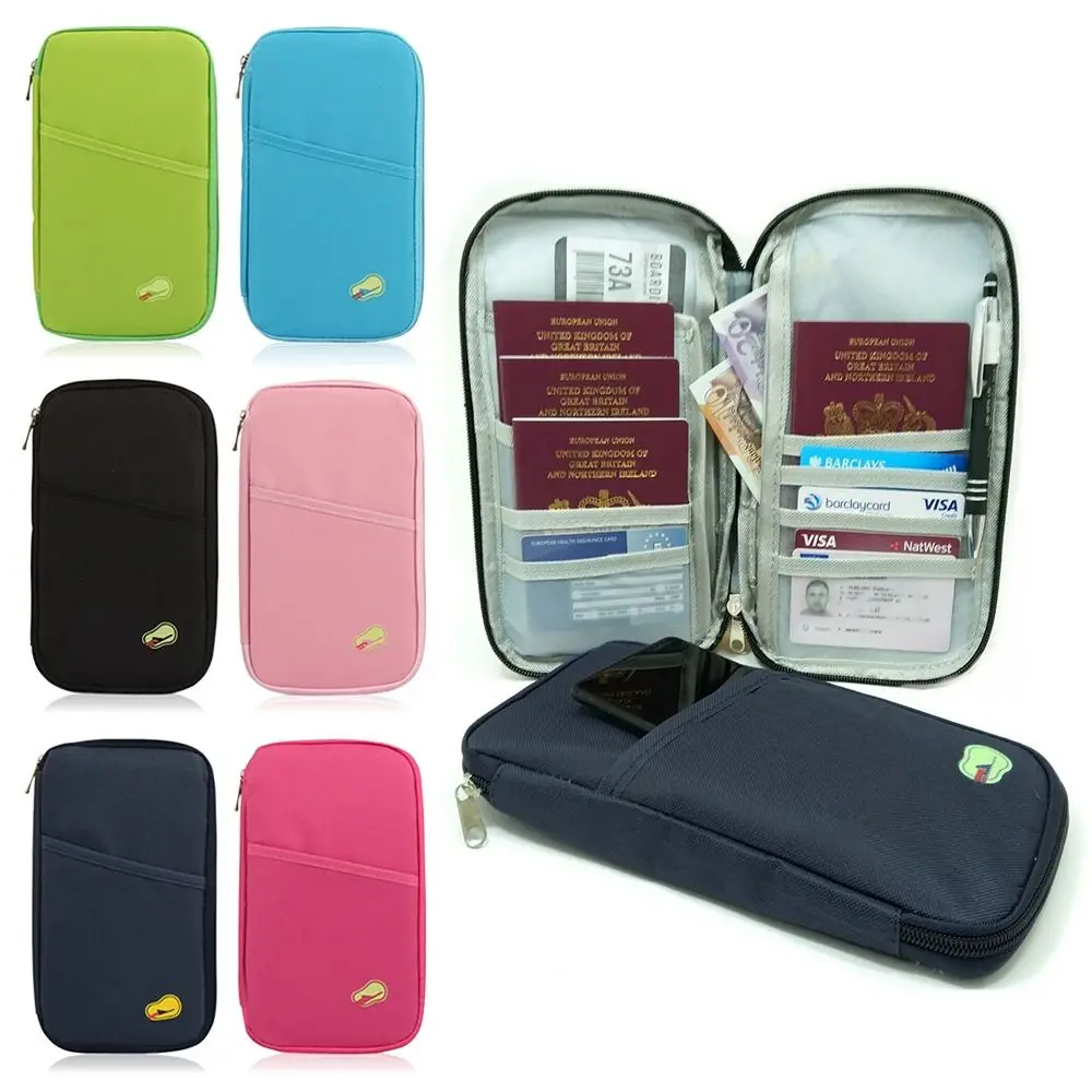 Travel Accessories Zipped Case Purse Wallet Bag Travel Organiser Credit Card Storage Passport Document Tickets Holder travel bags