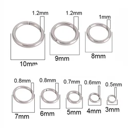 Bulk Stainless Steel Open Jump Rings for DIY Jewelry Making - Wholesale Accessories Supplies (Closed ring X 200pcs)
