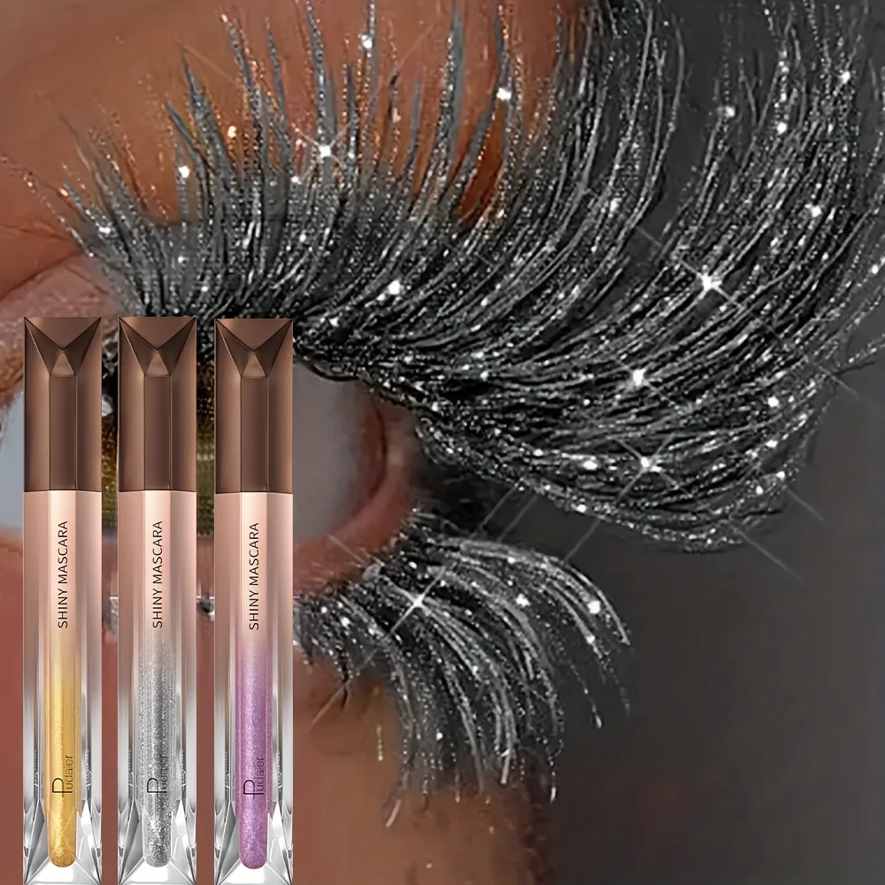 Mascara scintillante per ciglia, impermeabile e a lunga durata, trucco occhi con glitter effetto diamante._voghion.com