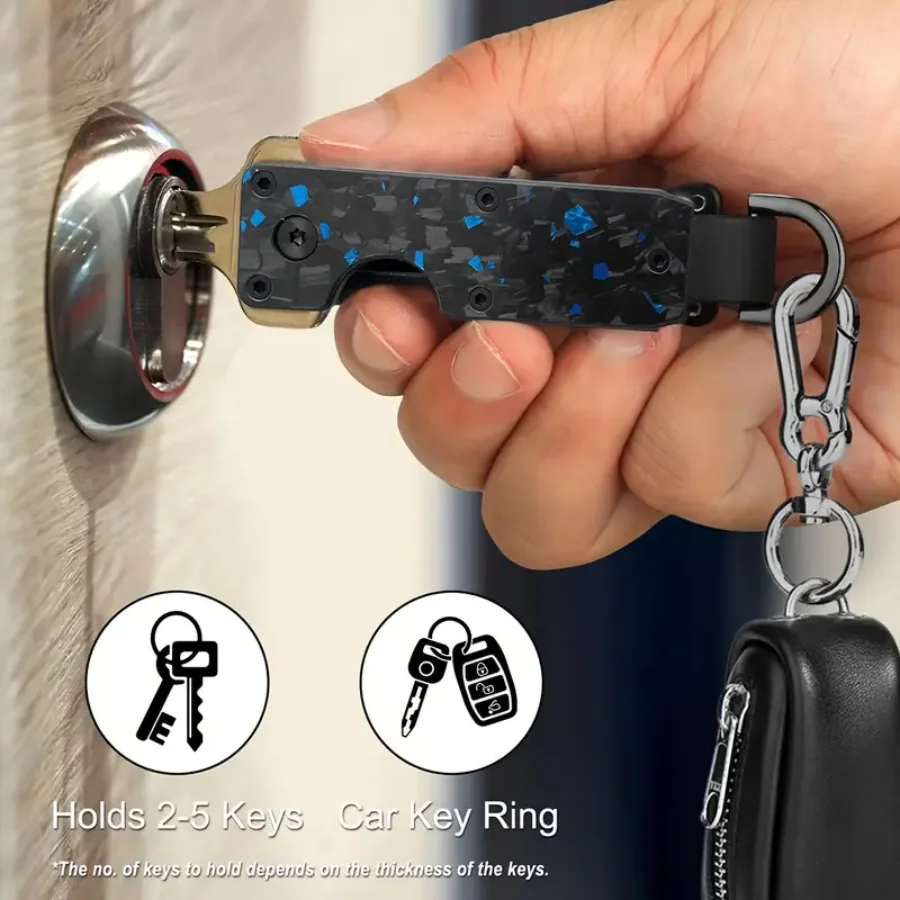 Key Organizer Key Case Key Holder Aluminum Alloy Keychain Secures 2-5 Keys
