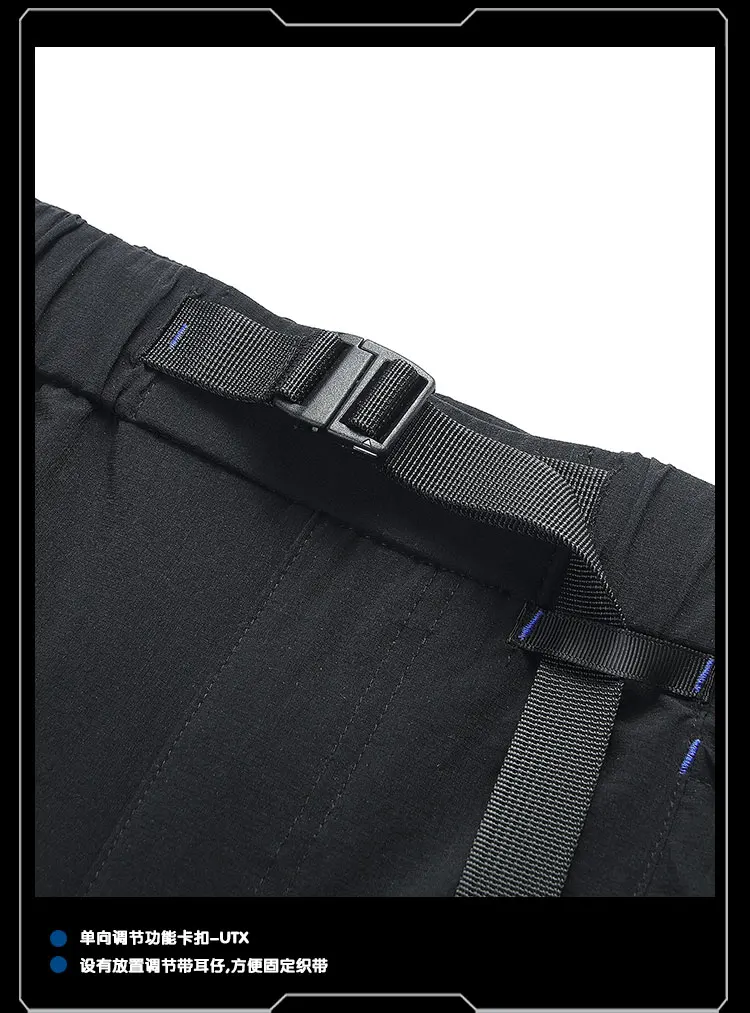 Whyworks 23ss cargo shorts slider buckle adjustable waist dwr lighweight breathable material multiple pockets techwear warcore