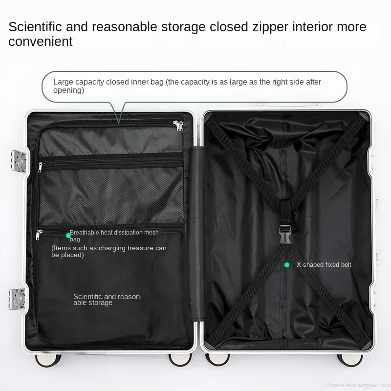 Pull Bar Suitcase Rolling Luggage Female 20 24 26 28" Strong Thick Durable Trolley Box Male Travel Boarding Password Box Suitcase Soundproof Wheel