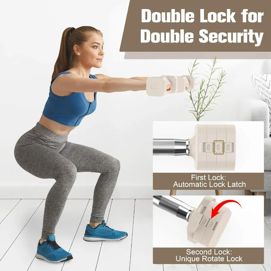 22LBS Adjustable Dumbbells Set, Adjustable Weight Dumbbells with 4 Levels 4.4lb, 6.6lb, 8.8lb, 11lb, Hand Weights Sets for Women