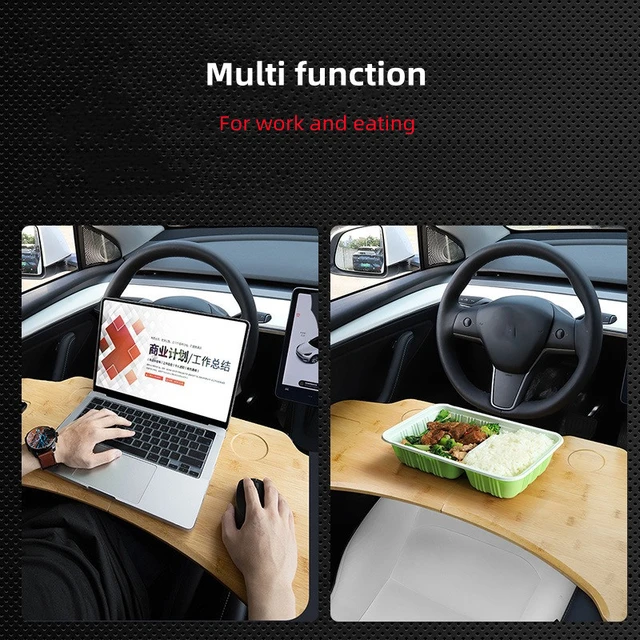 Faltbare Auto Laptop Tisch Lenkrad Tablett für die Arbeit Essen Holz Essen  Getränk Kaffee Schreibtisch für Tesla Modell 3 & y Zubehör - AliExpress