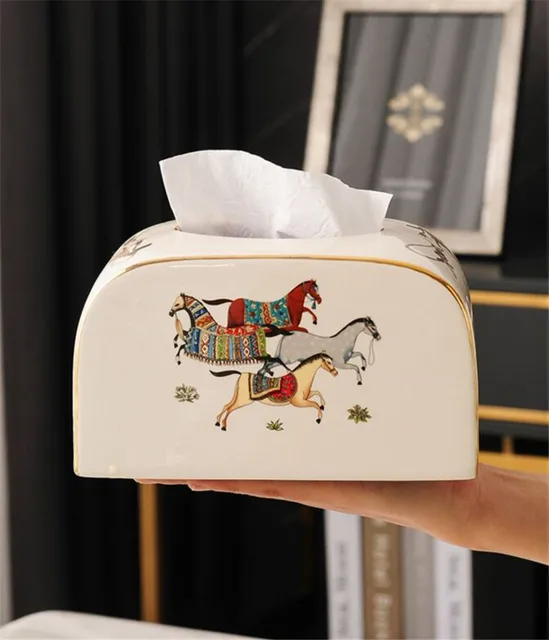 GOCUODE Porta Fazzoletti Rettangolare (Puramente Fatti A Mano),Scatola - Foto 5