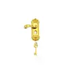 Mini Furniture Pull Keyhole Plate Brass Knobs Dollhouse Lock Key Set Miniature Door Handles Doll House Gift DIY Accessories 3