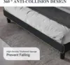 King Size Bed Frame with Button Tufted Wingback Headboard, Modern Upholstered Bed Frame with Solid Wooden Slats Support 6