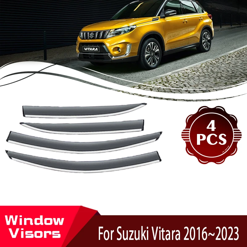 For Suzuki Vitara Escudo Esukūdo LY 2016~2023 Rain Proof Car Rain Window Visors Sun Rain Deflector Car Awnings Auto Accessories