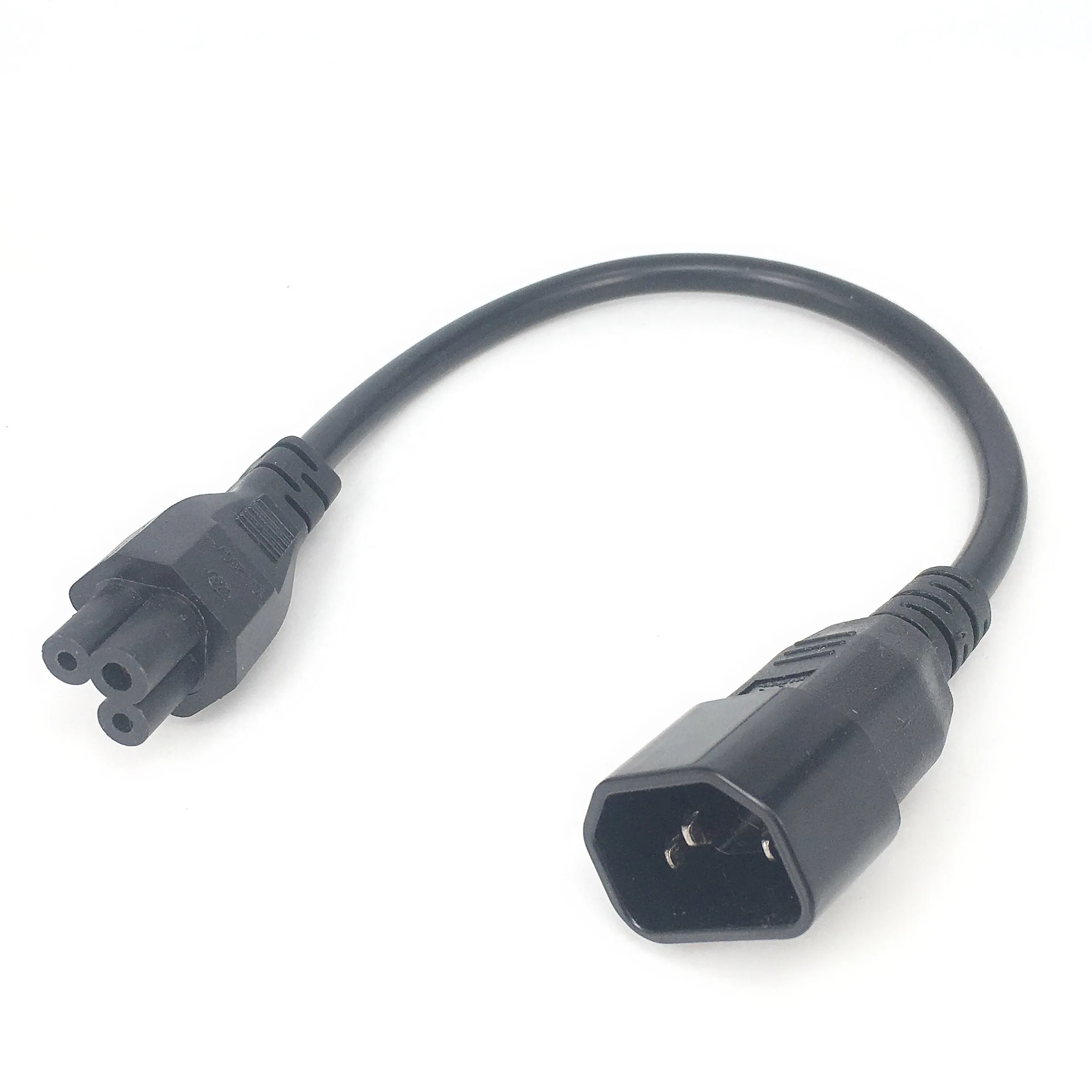 Black 20CM Copper 10A 250V Standart IEC320 C14 male to C5 female UPS PDU APC laptop power conversion wire