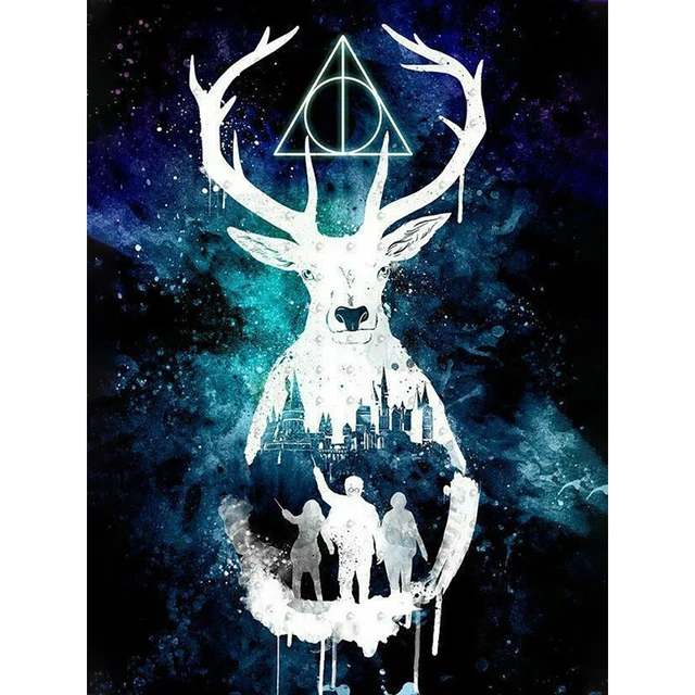 Handmade DIY Harry Potter Diamond Painting Kit Deer Color Hogwarts