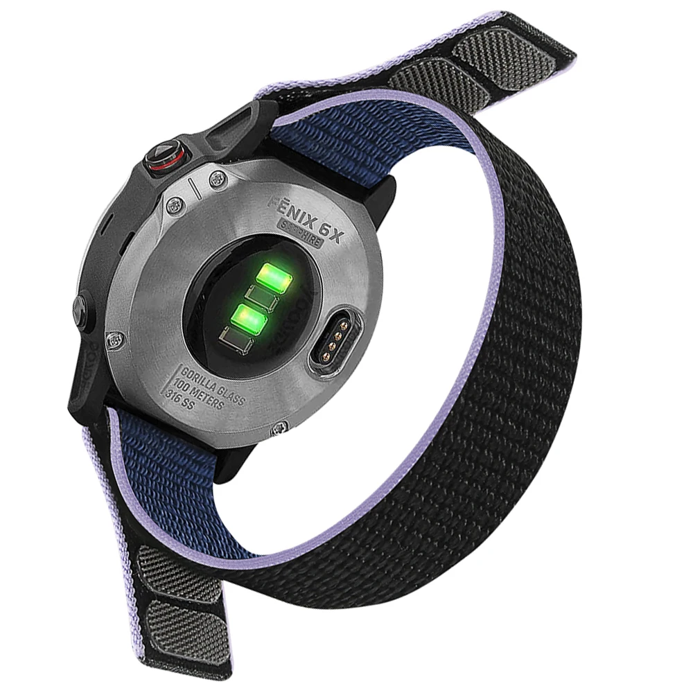Nylon Hook and Loop Strap - Durable and Adjustable Watchband Bracelet, 22mm/26mm