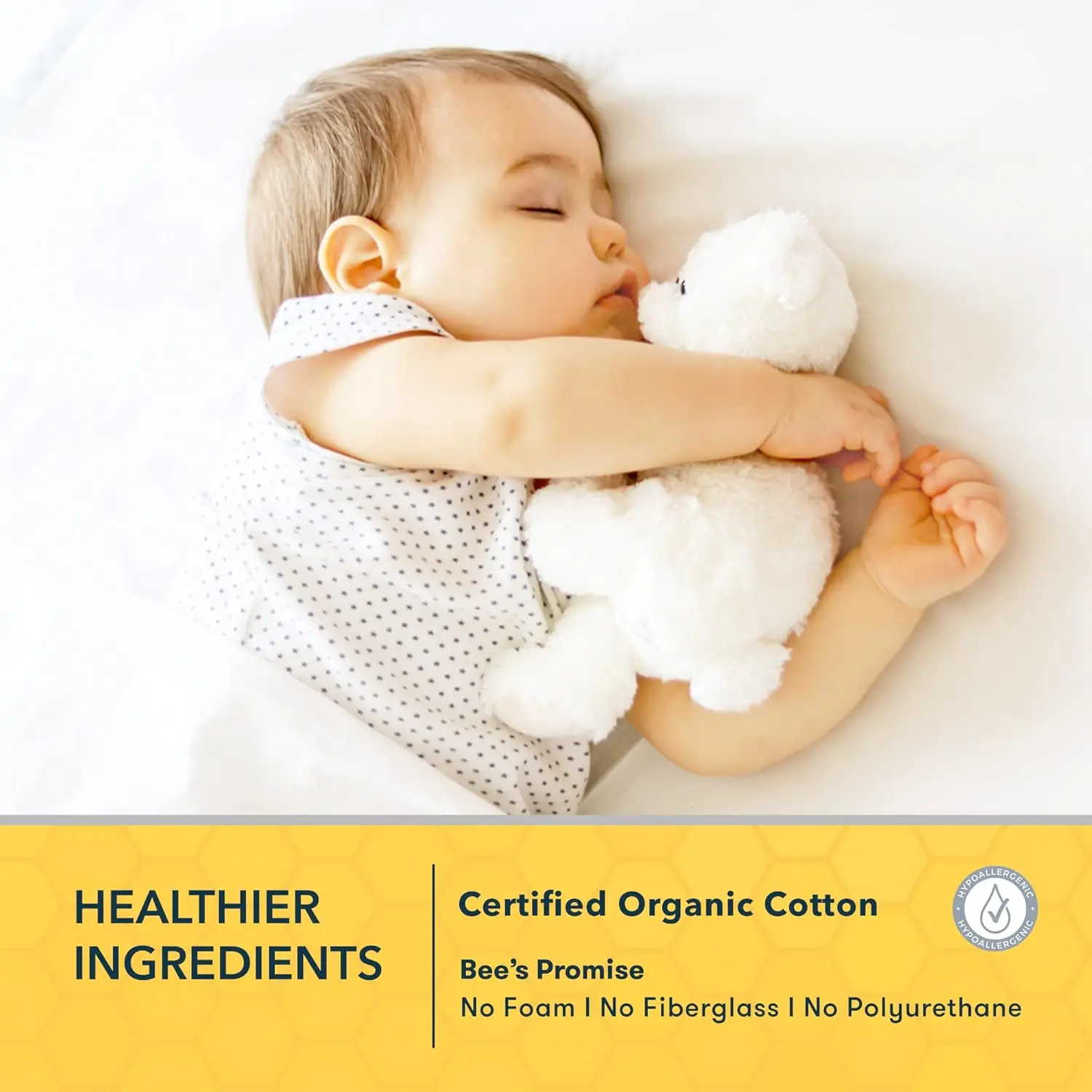 Bee Organic's 2-Stage Ultra Breathable Premium Crib & Toddler Mattress I 100 Hypoallergenic I GreenGuard Gold Certified I 6" Thi 3