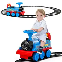 6V Electric Kids Ride On Train Motorized Train Toy w/ Track & 6 Wheels Navy 1
