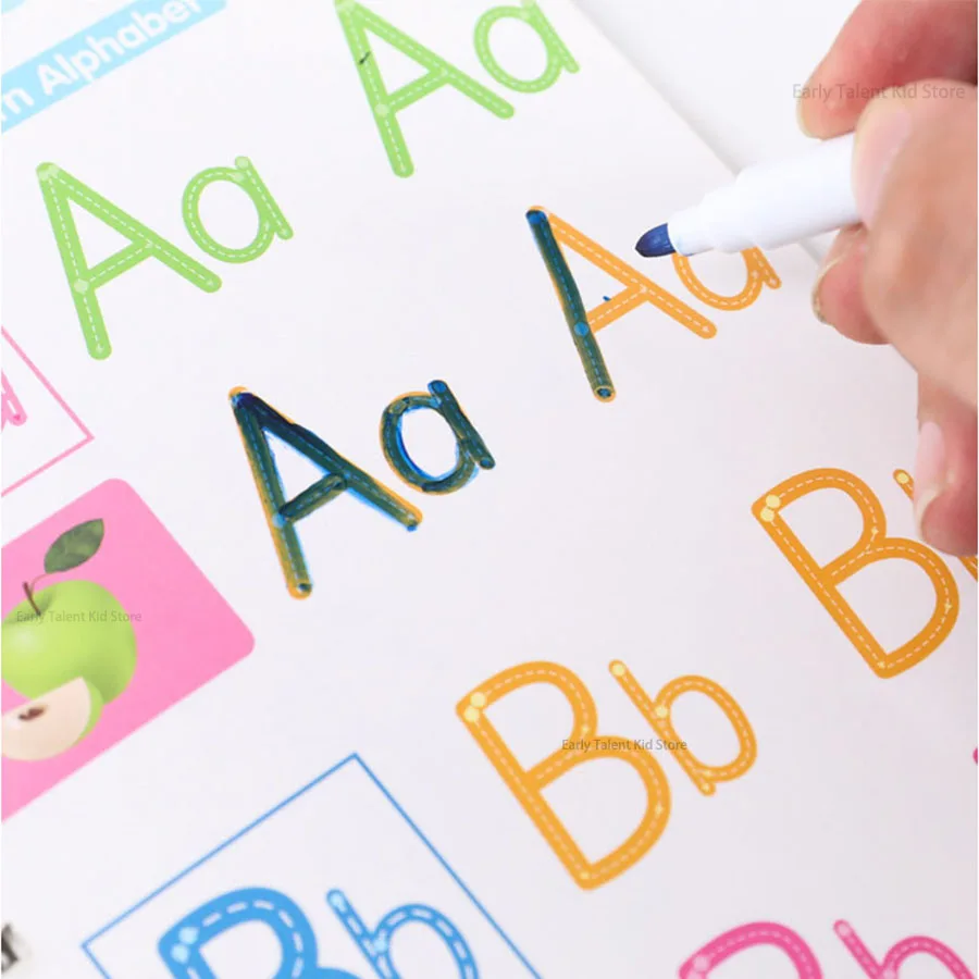 Children Notebook Waterproof White Hard Paper Board+1 Erasable Pen Can Write Reusable Magic Books Kid Early Practice Calligraphy 3