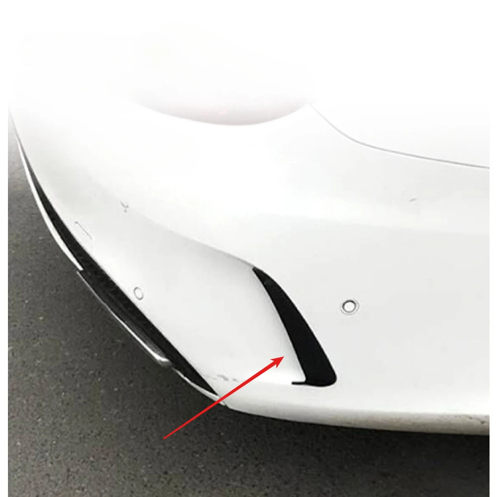메르세데스 벤츠 C 클래스 W205 C200 C260 2015-2021 M 스포츠 리어 범퍼 벤트 트림 커버 에어 아울렛 스포일러 카나드 스티커 레이싱