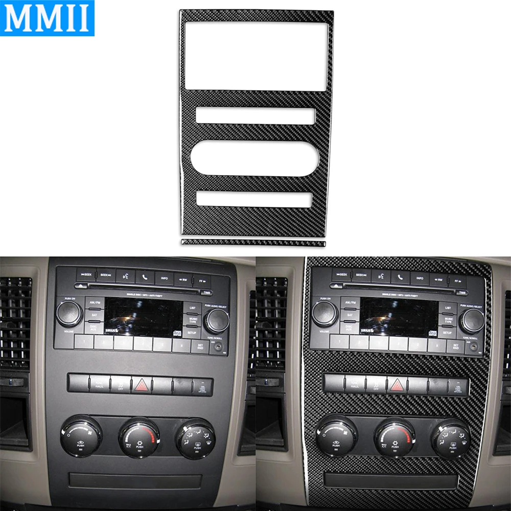 

Для Dodge Ram 1500 2009-12, Центральная навигация из углеродного волокна, задняя крышка автомобиля, аксессуары для интерьера, наклейка