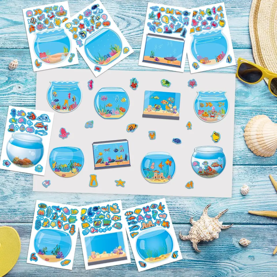 thumbnail image 2 of Teling 48 Sheets (1500 ) Fish Stickers For Kids Sea Animal Ocean Stickers Fish Self Adhesive For Birthday Party Rewards Wall Decal(Ocean Animal 2 of 14