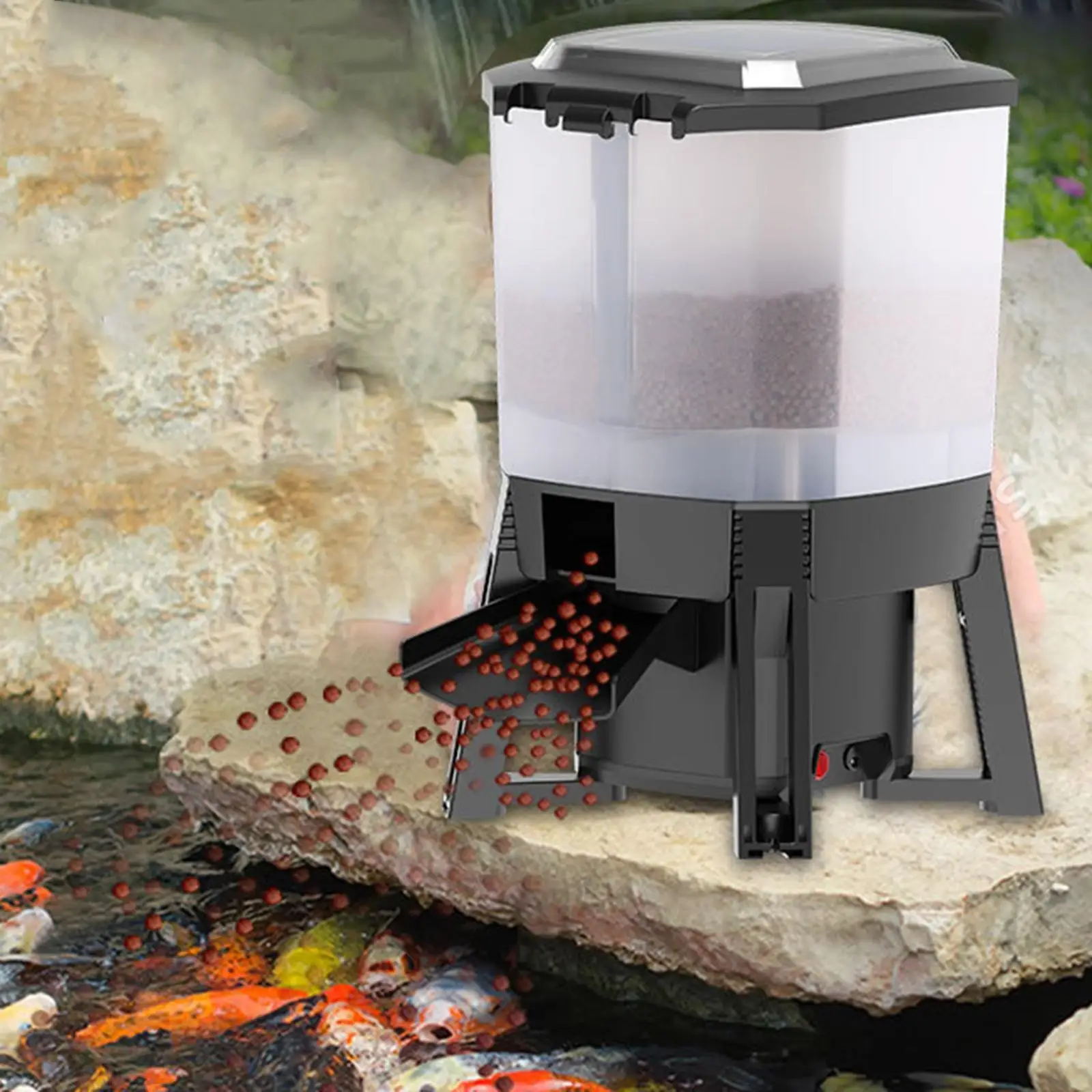6L Adjustable Solar Automatic Aquarium Feeder Timer Fish Pond Digital ...